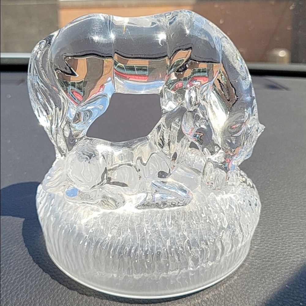 Vintage RCR Italy Crystal Horse & Mare